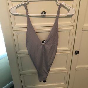 Grey high waisted bodysuit